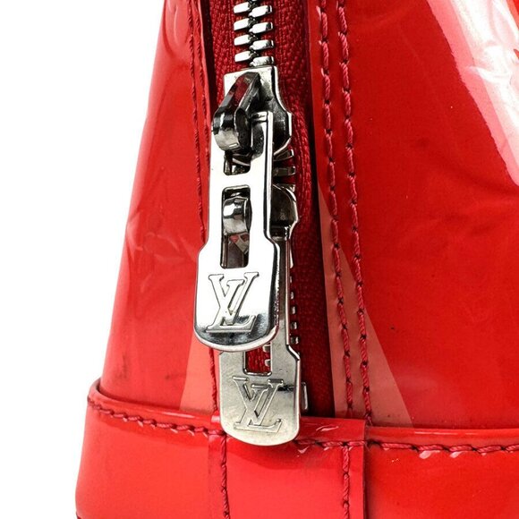 Auth LOUIS VUITTON Vernis Rayur Alma BB Handbag Shoulder Bag Poppy petal - z4115 - Picture 12 of 16